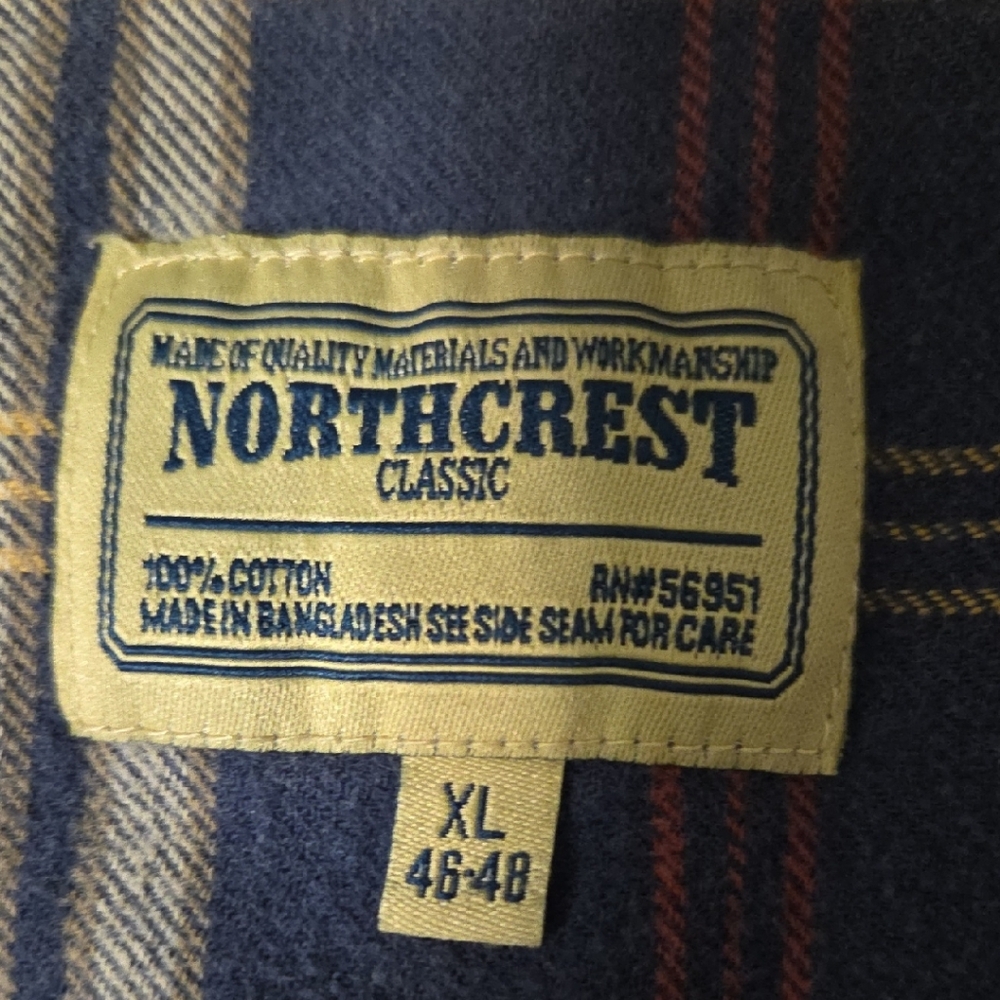 Northcrest Classic Blue Plaid Men's Shirt